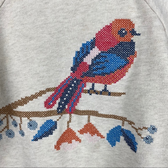 Tea Collection cross stitch sweatshirt Sz L (8-10) - Picture 3 of 6